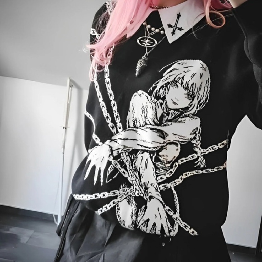 Shihiko Chainsaw Man Makima Knit Sweater Black White S